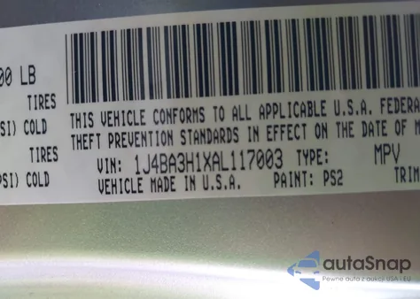 2010 Jeep Wrangler Unlimited Sport из США, поврежденный, VIN 1J4BA3H1XAL117003